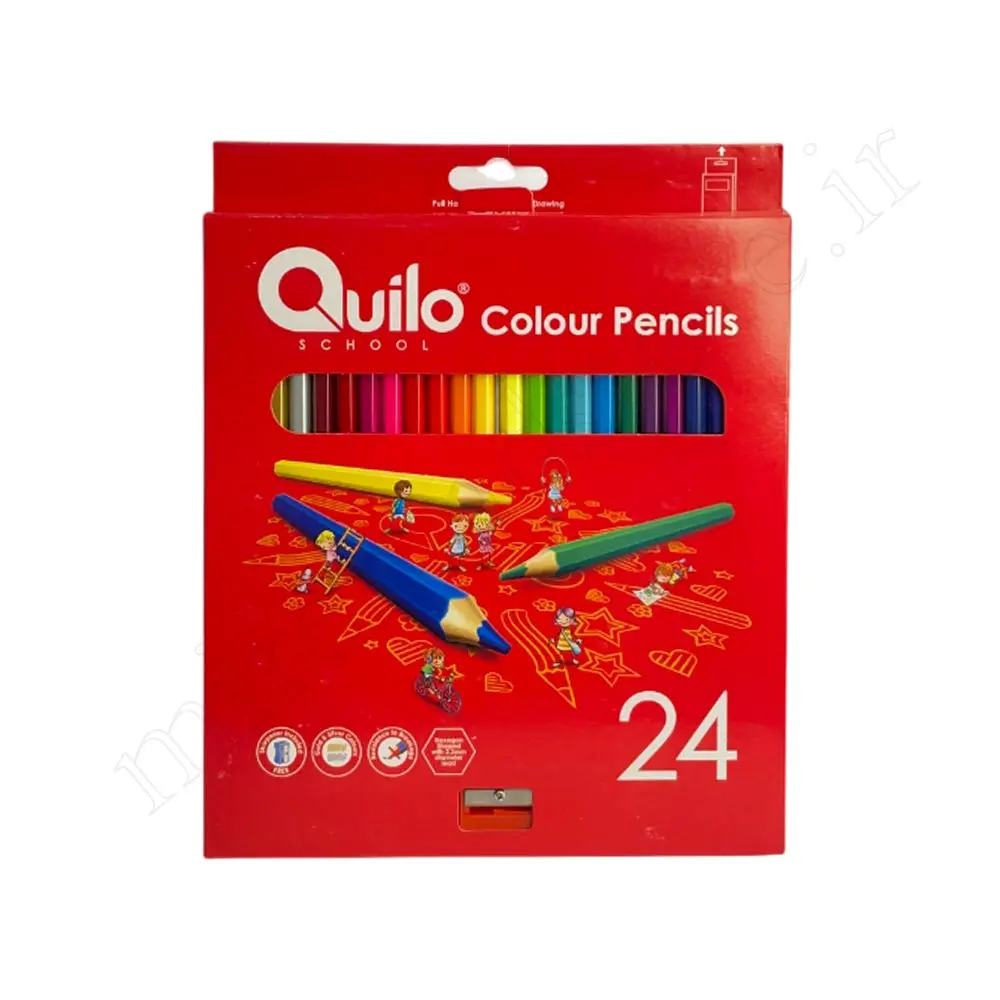 مداد رنگی 24 رنگ مقوایی Ouilo NO:634158