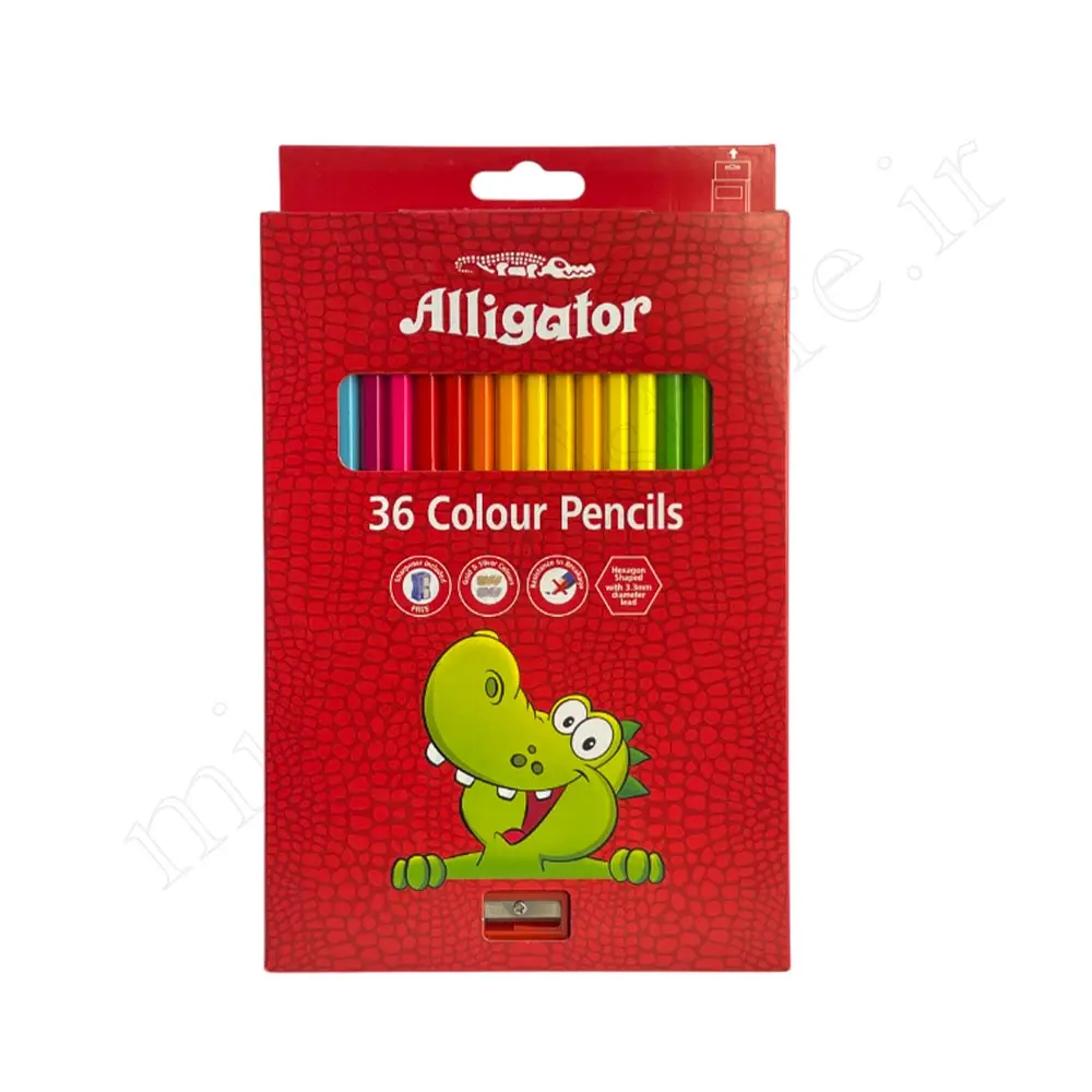 مداد رنگی 36 رنگ مقوایی الیگیتور Alligator NO:51500003