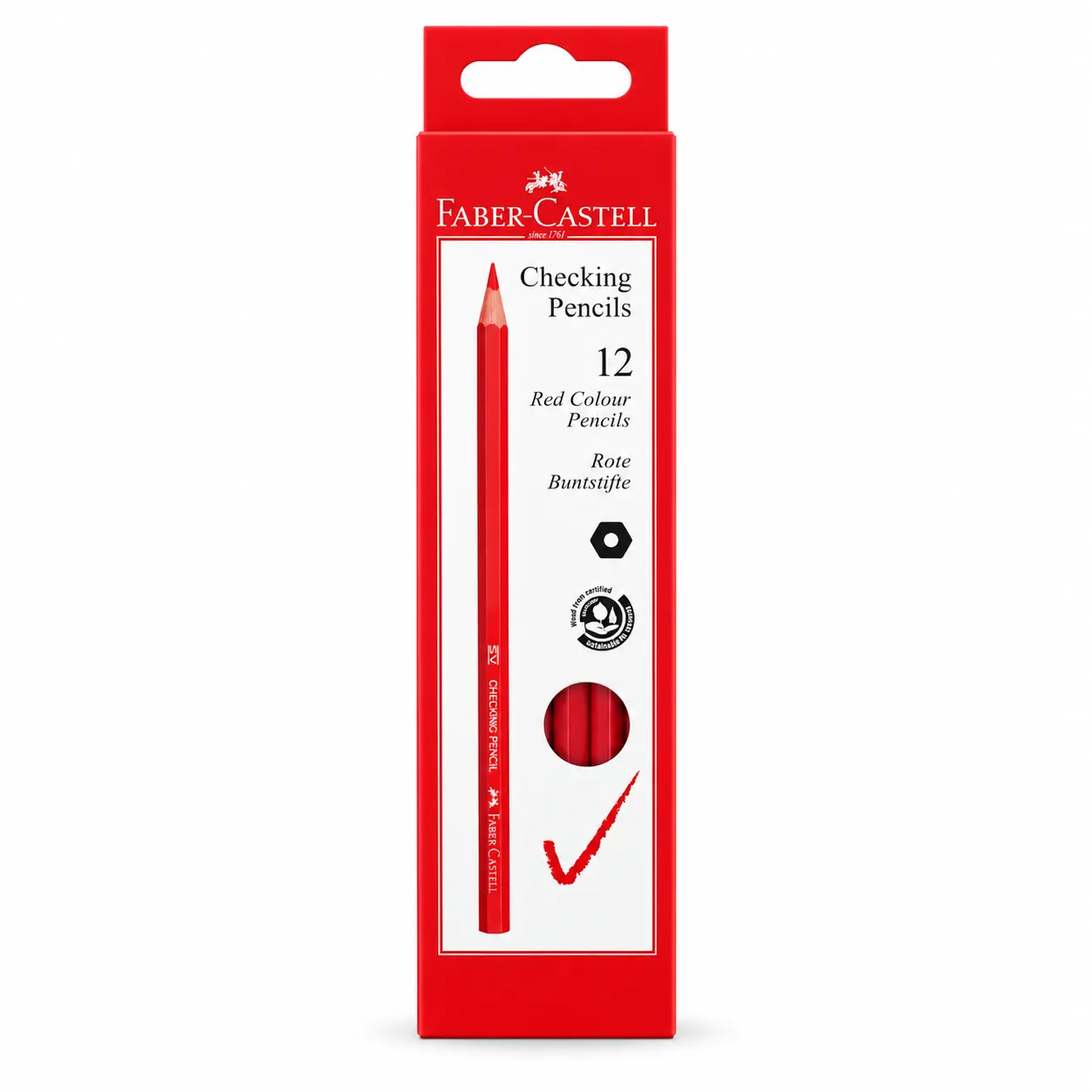 مداد قرمز 12عددی فابرکاستل FABER-CASTELL
