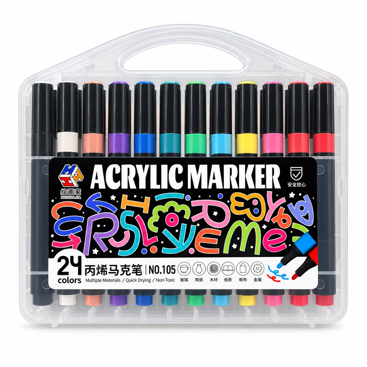 ماژیک اکرولیک 24 رنگ Acrylic marker