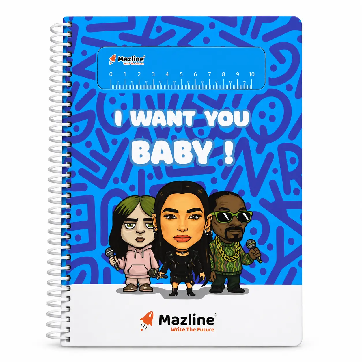 دفتر 60 برگ زبان جلد سخت مازلاین MAZLINE