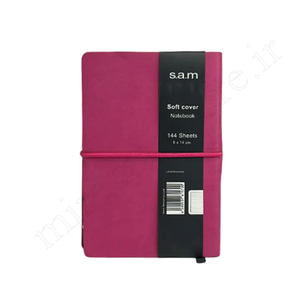 دفترچه جلدچرمی 144برگ تک خط سم S.A.M