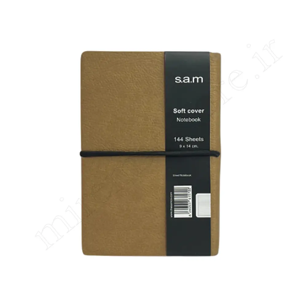 دفترچه جلدچرمی 144برگ تک خط سم S.A.M