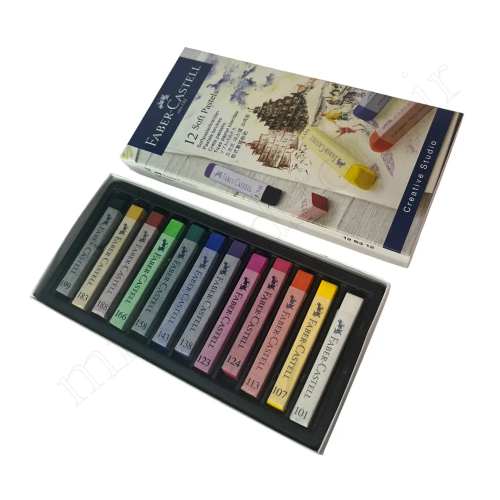 پاستل گچی 12 رنگ مقوایی فابر کاستل FABER-CASTELL