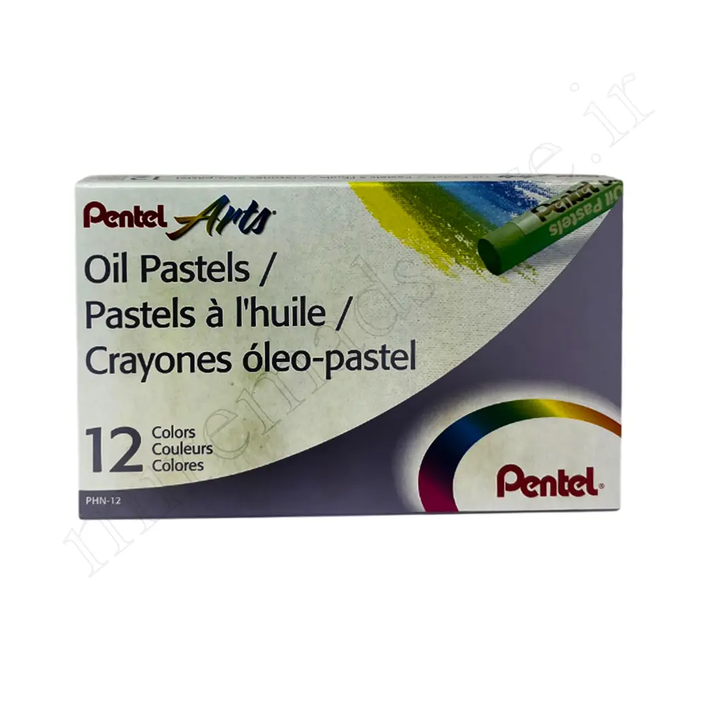 پاستل روغنی 12 رنگ مقوایی پنتل Pentel