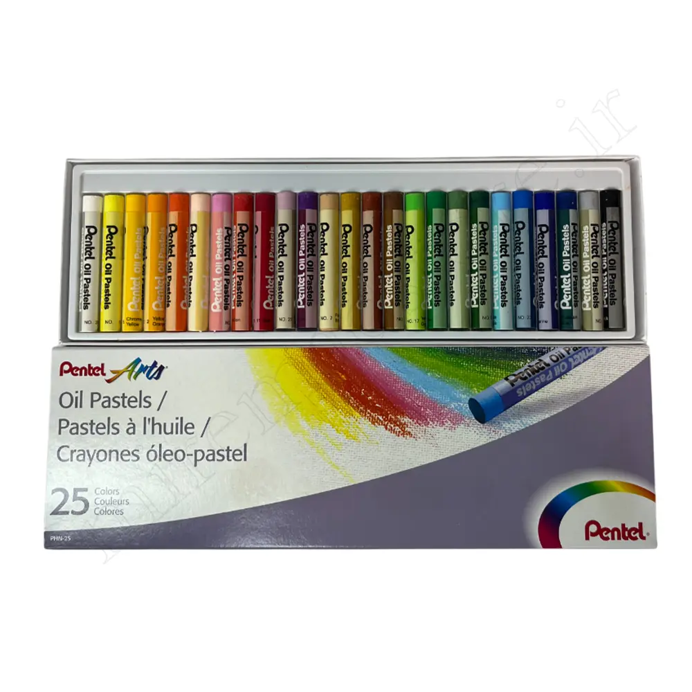 پاستل روغنی 25رنگ مقوایی پنتل pentel