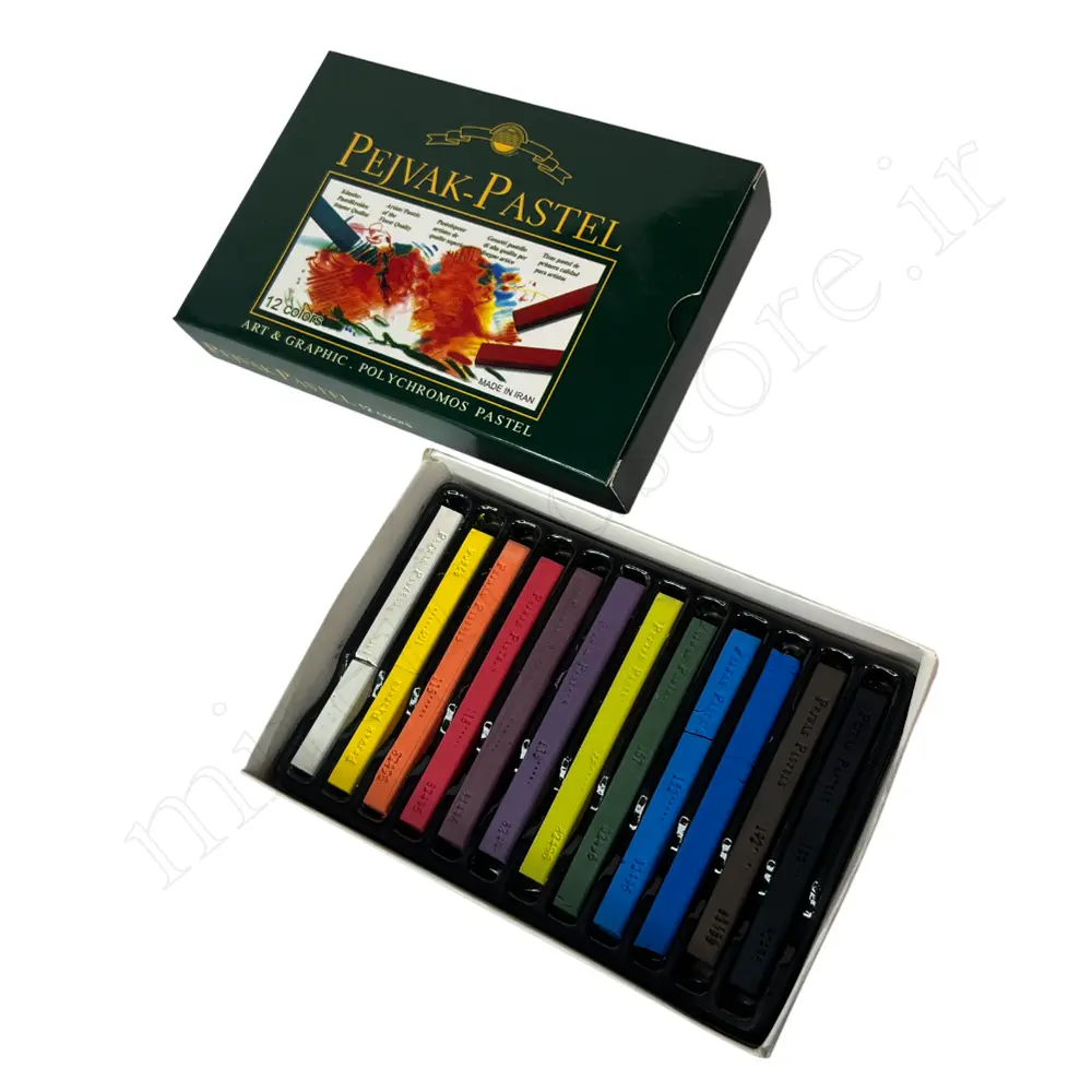 پاستل گچی 12 رنگ مقوایی پژواک PEJVAK-PASTEL