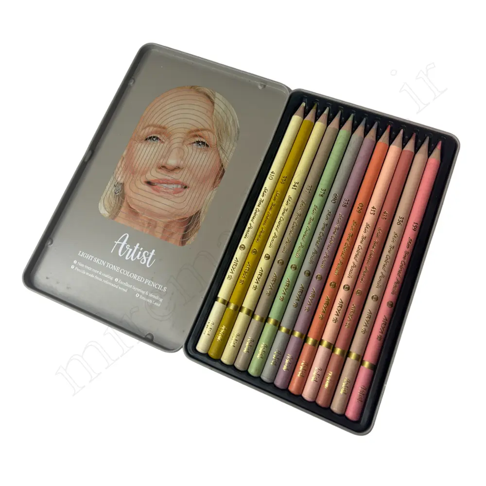 مدادرنگی 12 رنگ طیف پوست روشن فلزی آریاآرتیست Arya Artist3906