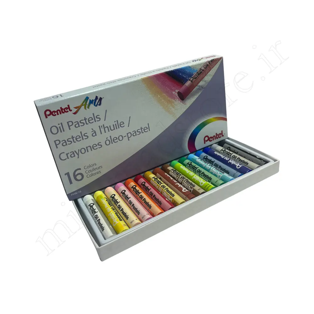 پاستل روغنی 16رنگ مقوایی پنتل pentel