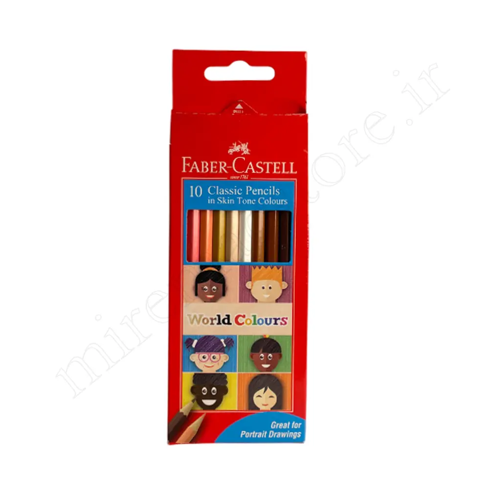 مدادرنگی حرفه ای 10رنگ پوست مقوایی فابرکاستلFABER-CASTELL