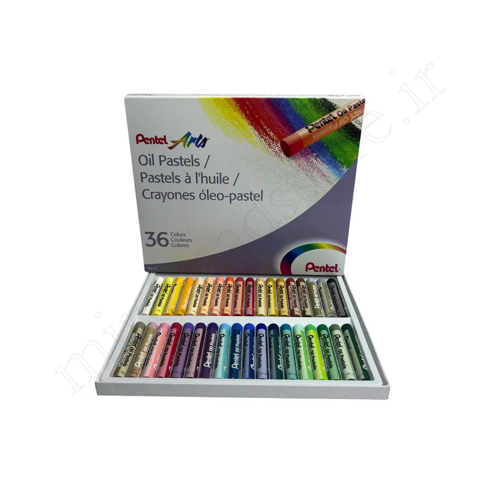پاستل روغنی36رنگ مقوایی پنتل PENTEL