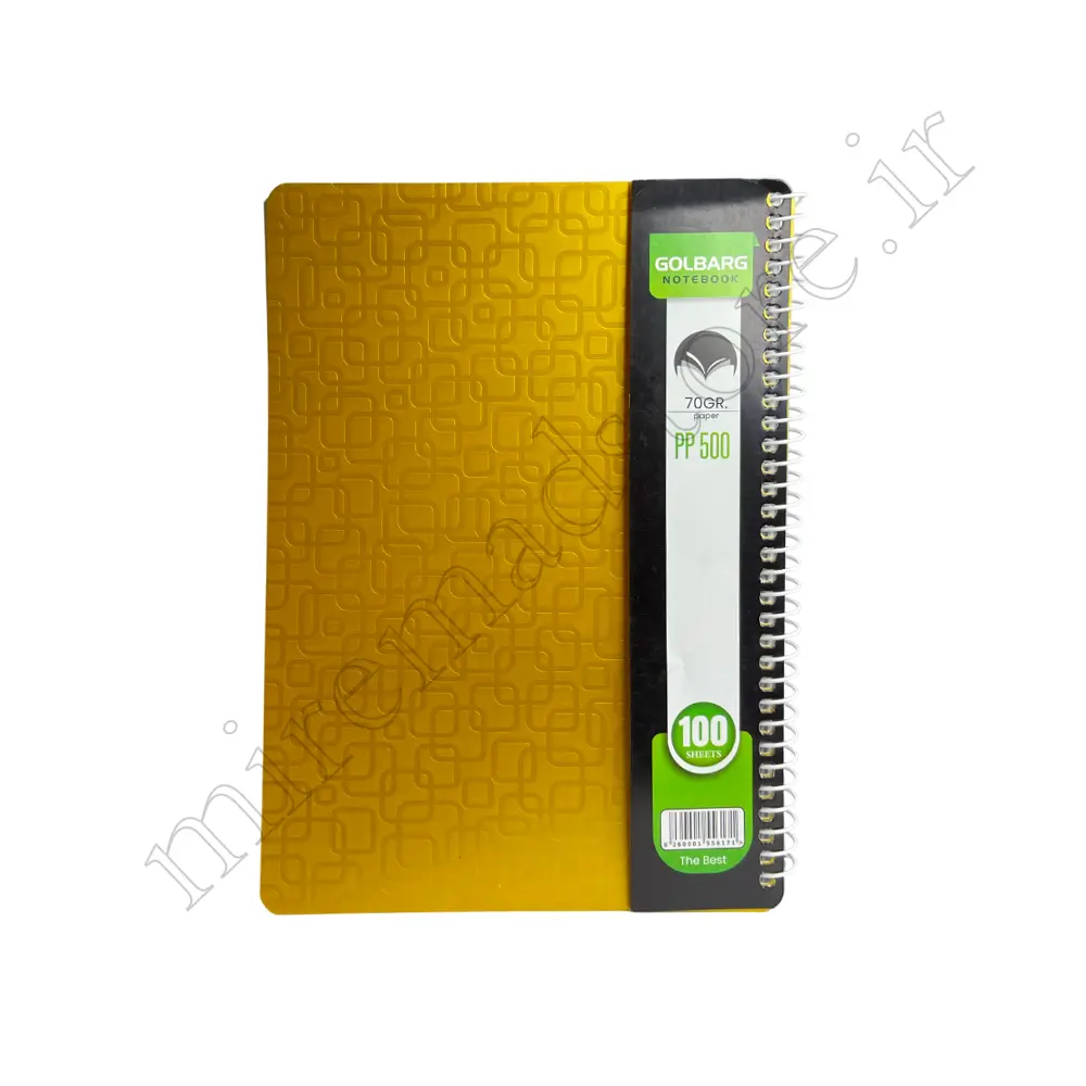 دفتر 100 برگ طلقی تک خط گلبرگ GOLBARG-PP500