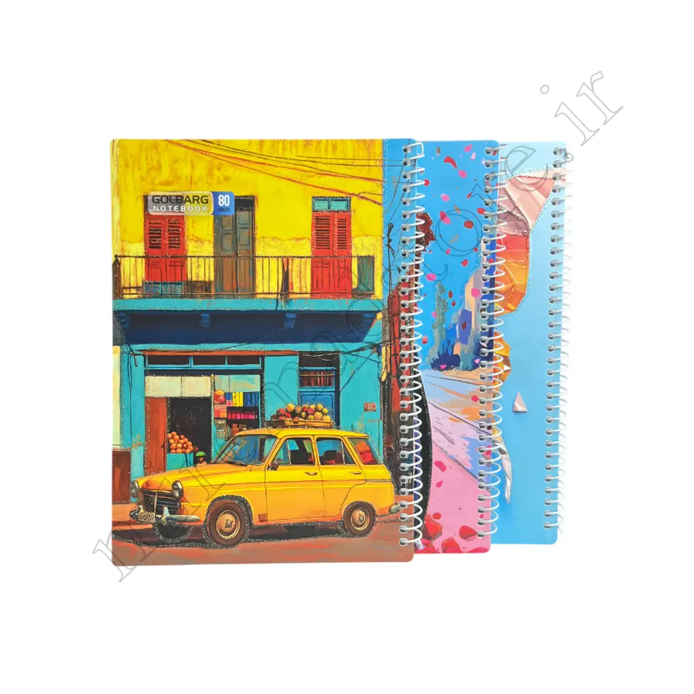 دفتر 80 برگ طلقی تک خط گلبرگ GOLBARG