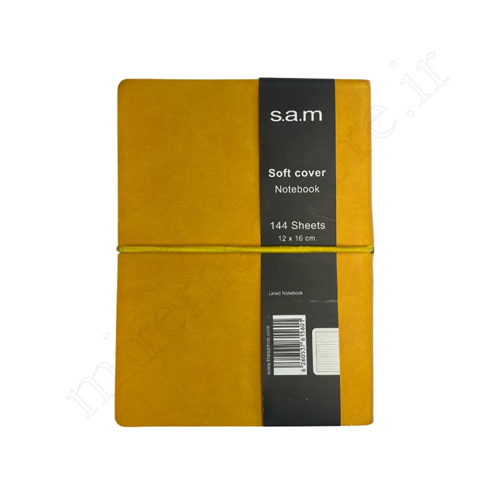 دفترچه جلدچرمی 144برگ تک خط سم S.A.M