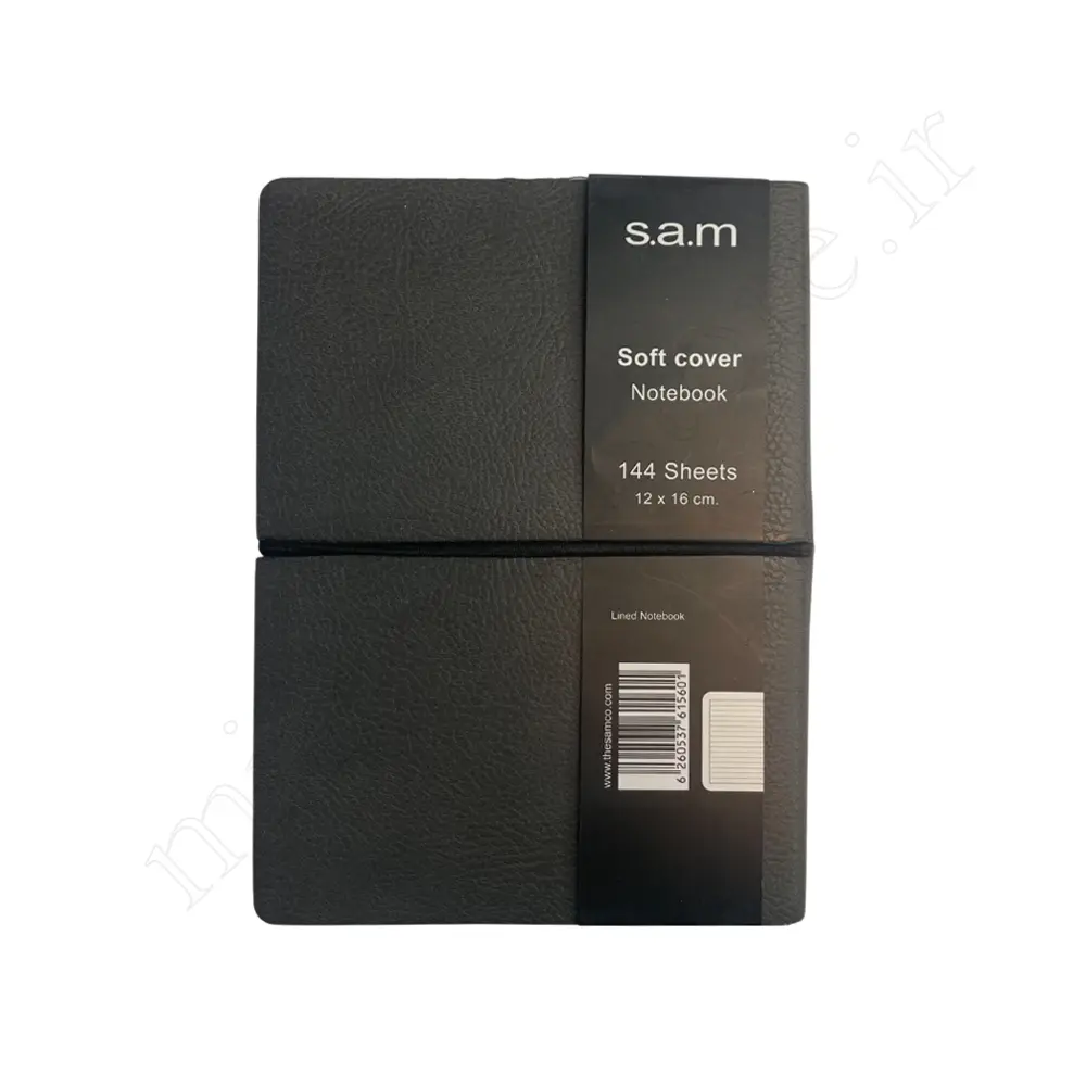 دفترچه جلدچرمی 144برگ تک خط سم S.A.M