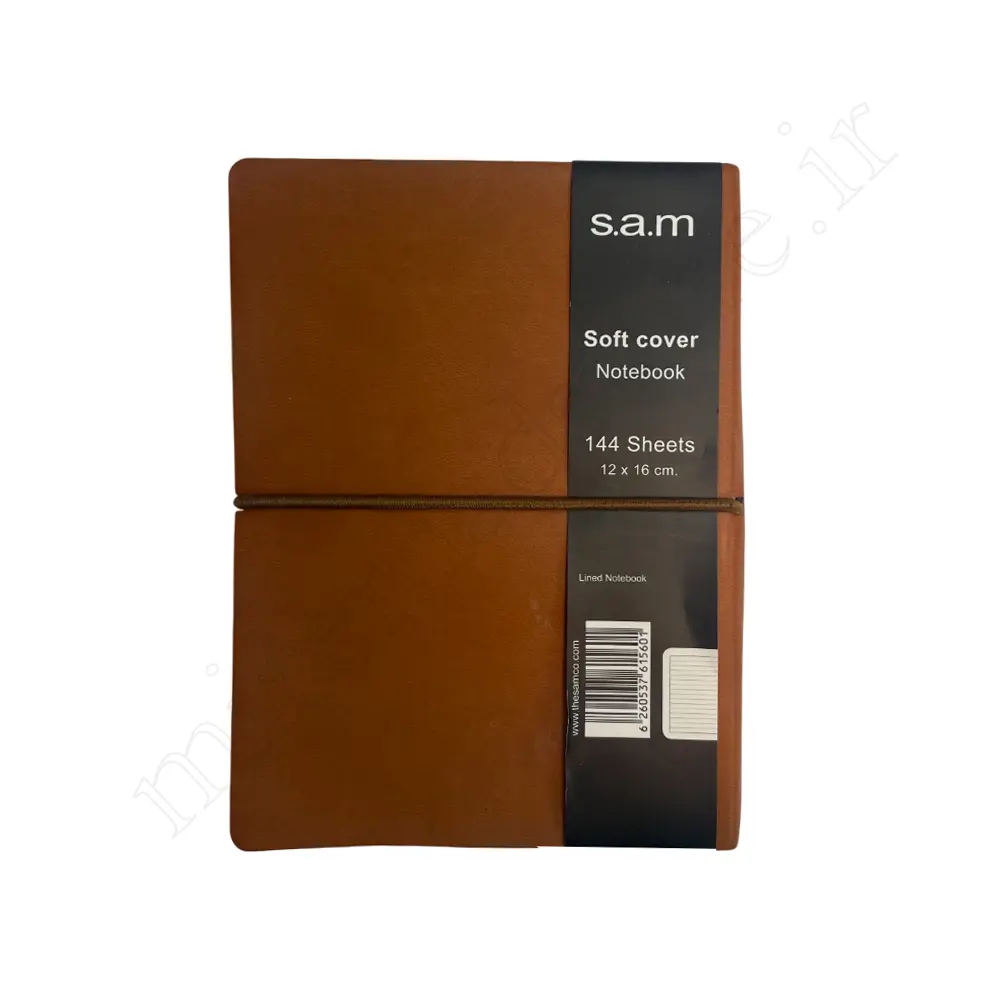 دفترچه جلدچرمی 144برگ تک خط سم S.A.M