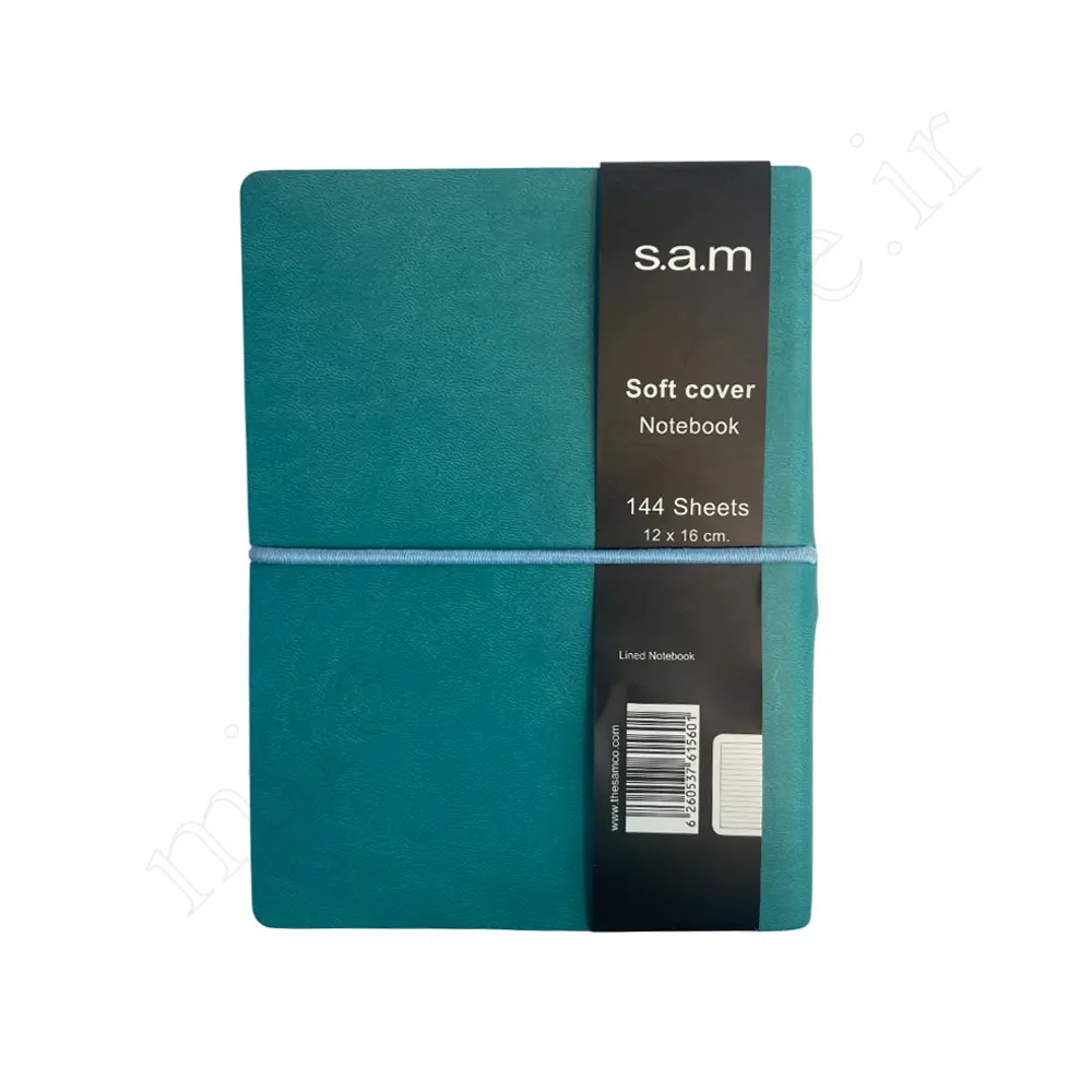 دفترچه جلدچرمی 144برگ تک خط سم S.A.M