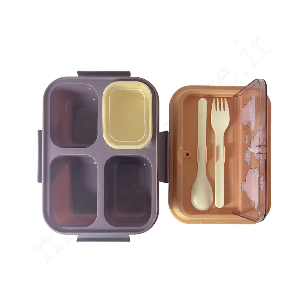 ظرف غذا 1 طبقه پلاستیکی 4جزئی LUNCH BOX-43001
