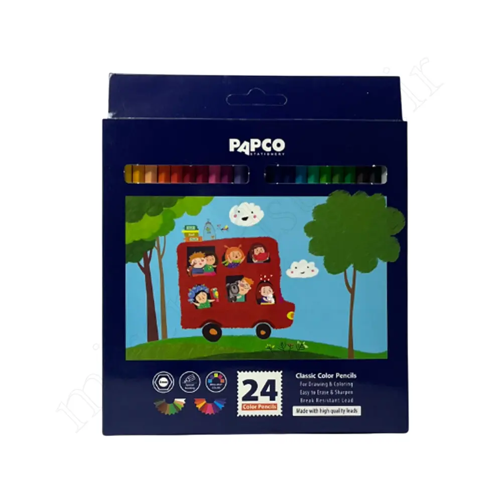 مدادرنگی24رنگ مقوایی پاپکوPAPCO