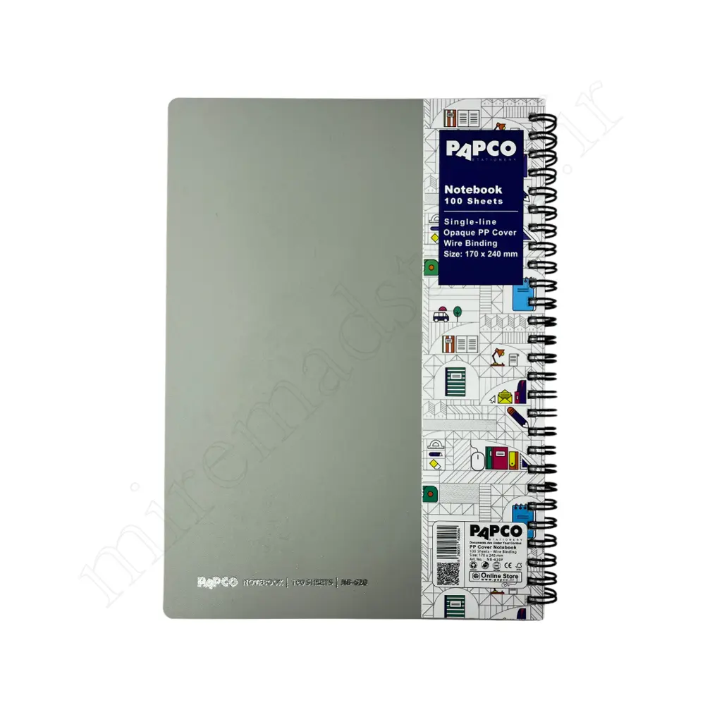 دفتر100برگ تک خط فنری پاپکوPAPCO NB-620