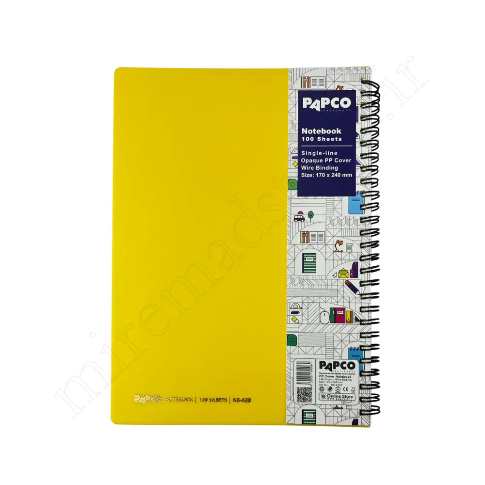 دفتر100برگ تک خط فنری پاپکوPAPCO NB-620