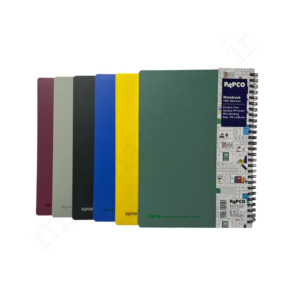دفتر100برگ تک خط فنری پاپکوPAPCO NB-620