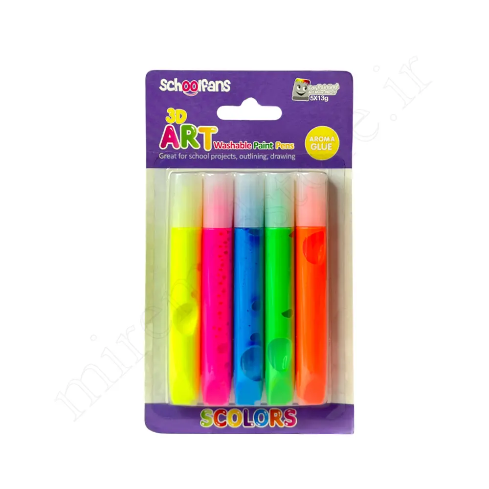 ست 5 رنگ چسب فسفری School fans FA-92717