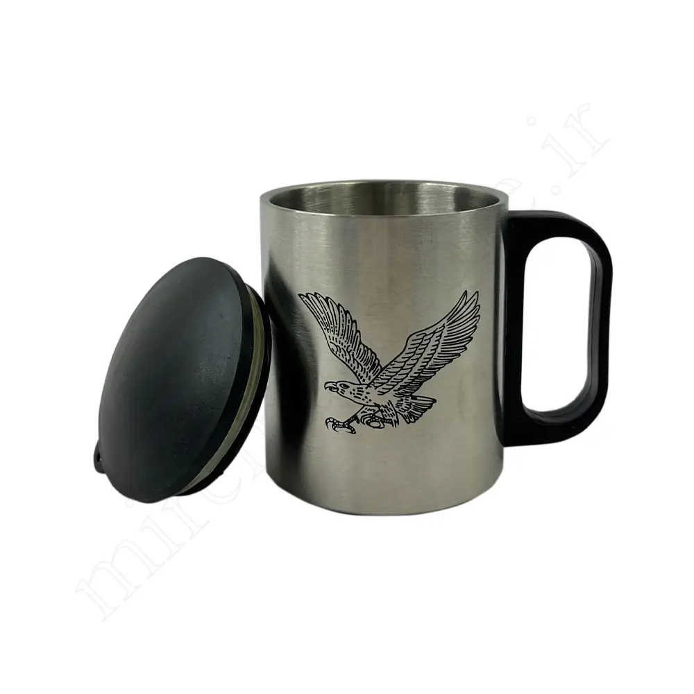 لیوان درب دار استیل