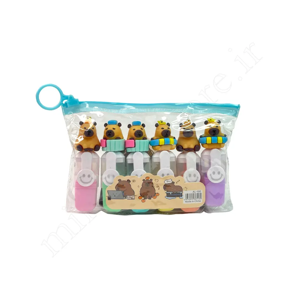 ماژیک هایلایتر فانتزی 6 عددی AL-160 CAPYBARA