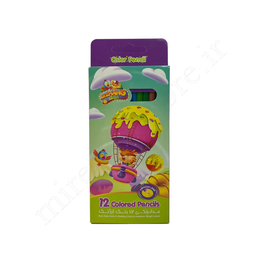 مداد رنگی 12 رنگ مقوایی ارژنگ ARZHANG NO:3301
