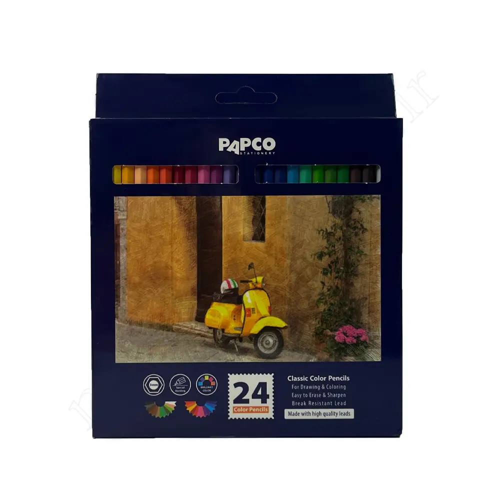 مداد رنگی 24 رنگ پاپکو PAPCO NO:PS-26LCB2403