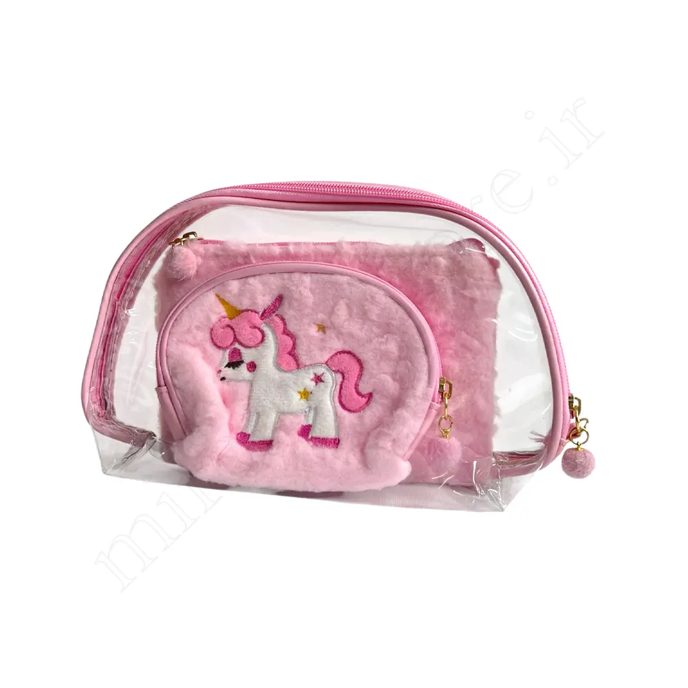 کیف آرایش طلقی سه تیکه cosmetic bag