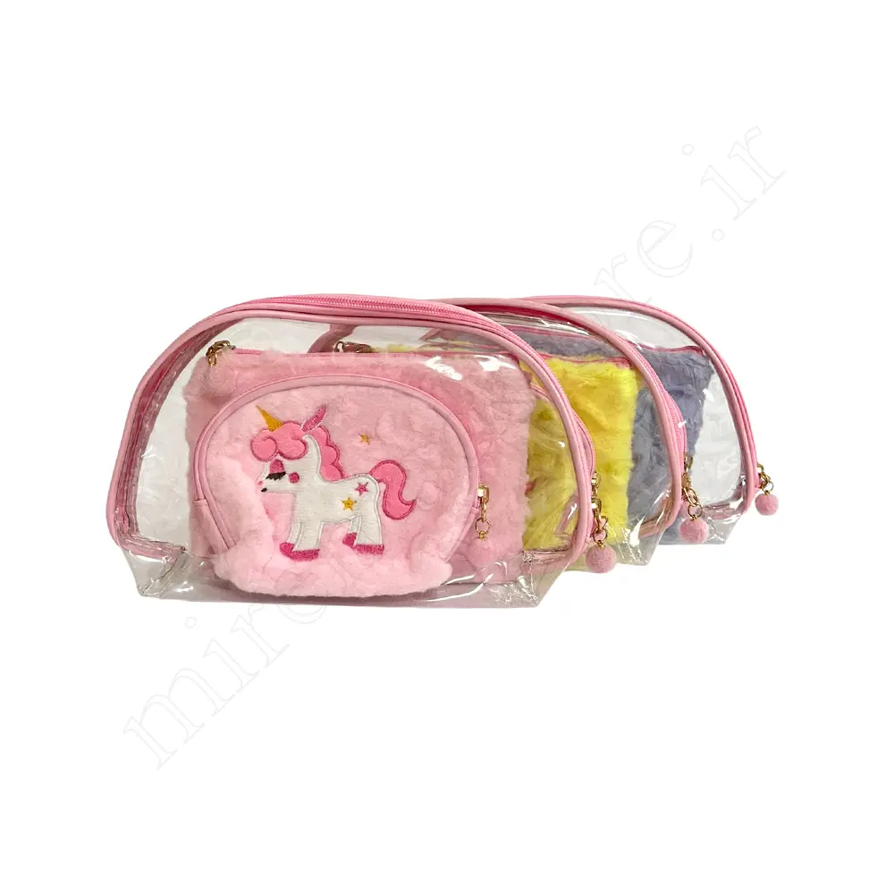کیف آرایش طلقی سه تیکه cosmetic bag