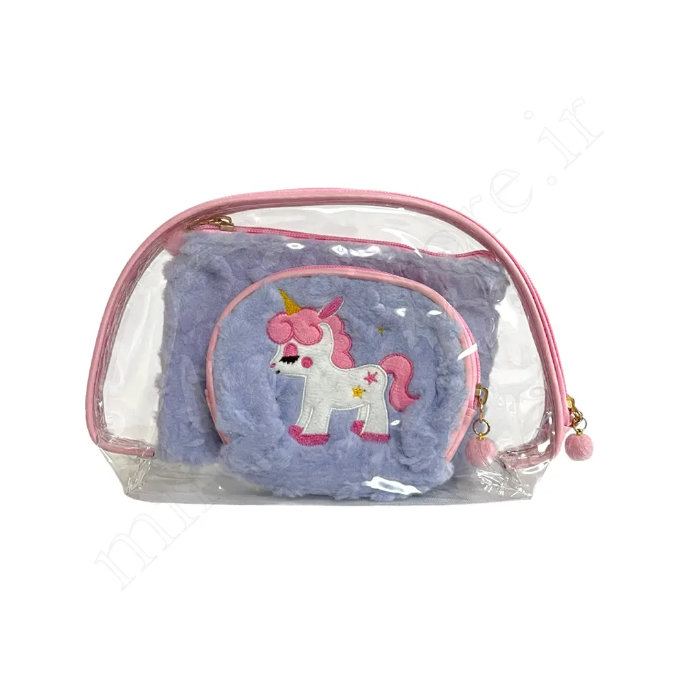کیف آرایش طلقی سه تیکه cosmetic bag