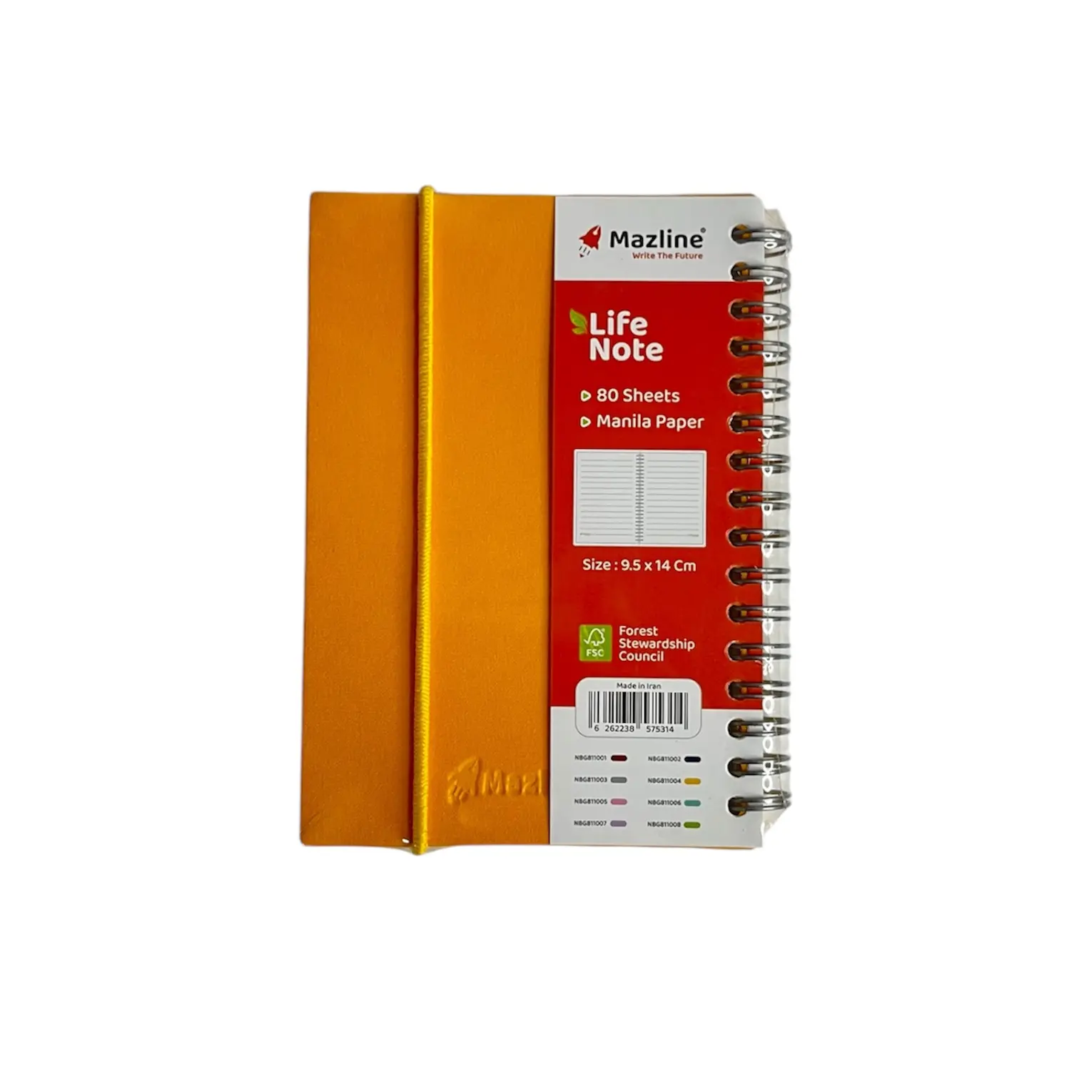دفترچه کلاسیک 80 برگ فنری Mazline-5314