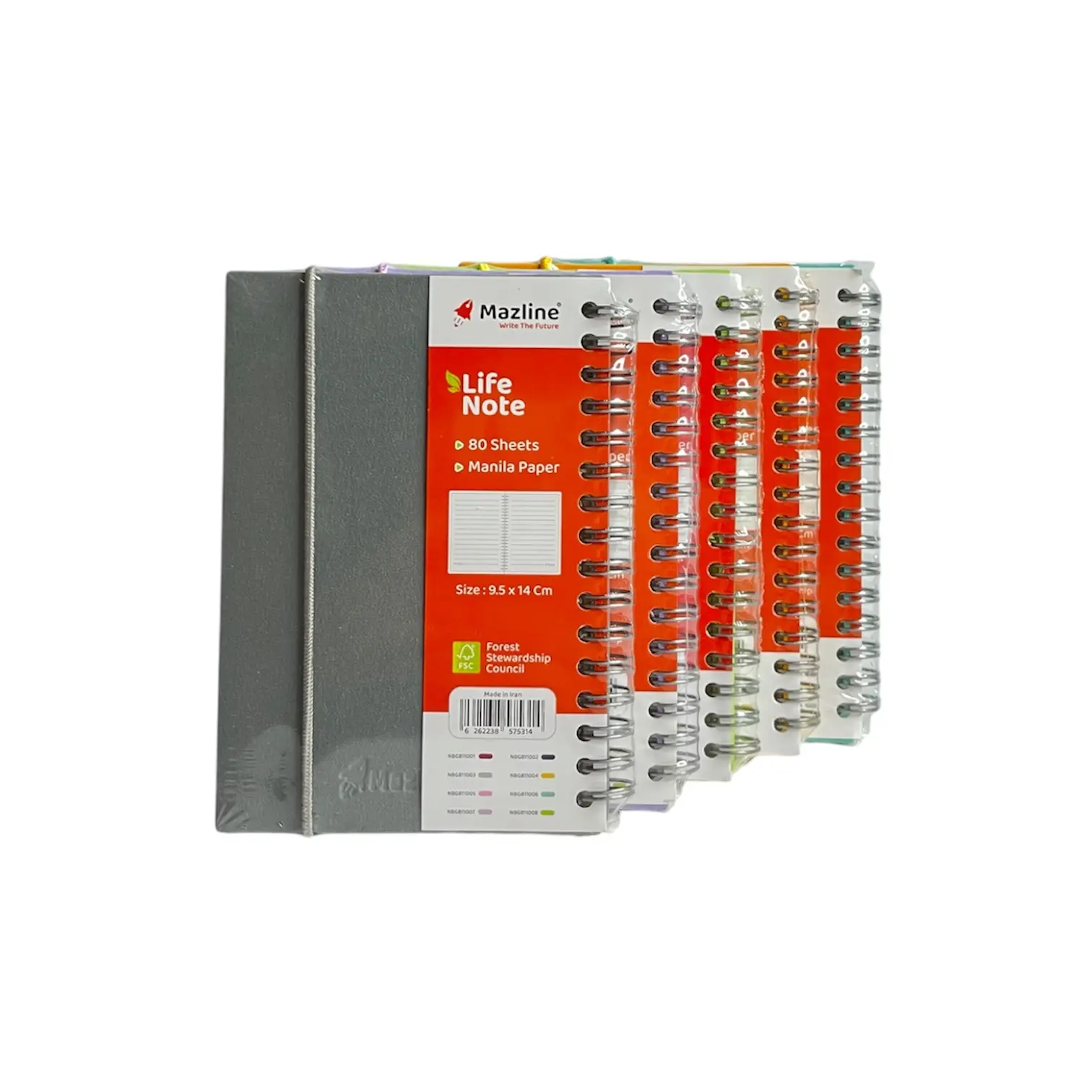 دفترچه کلاسیک 80 برگ فنری Mazline-5314