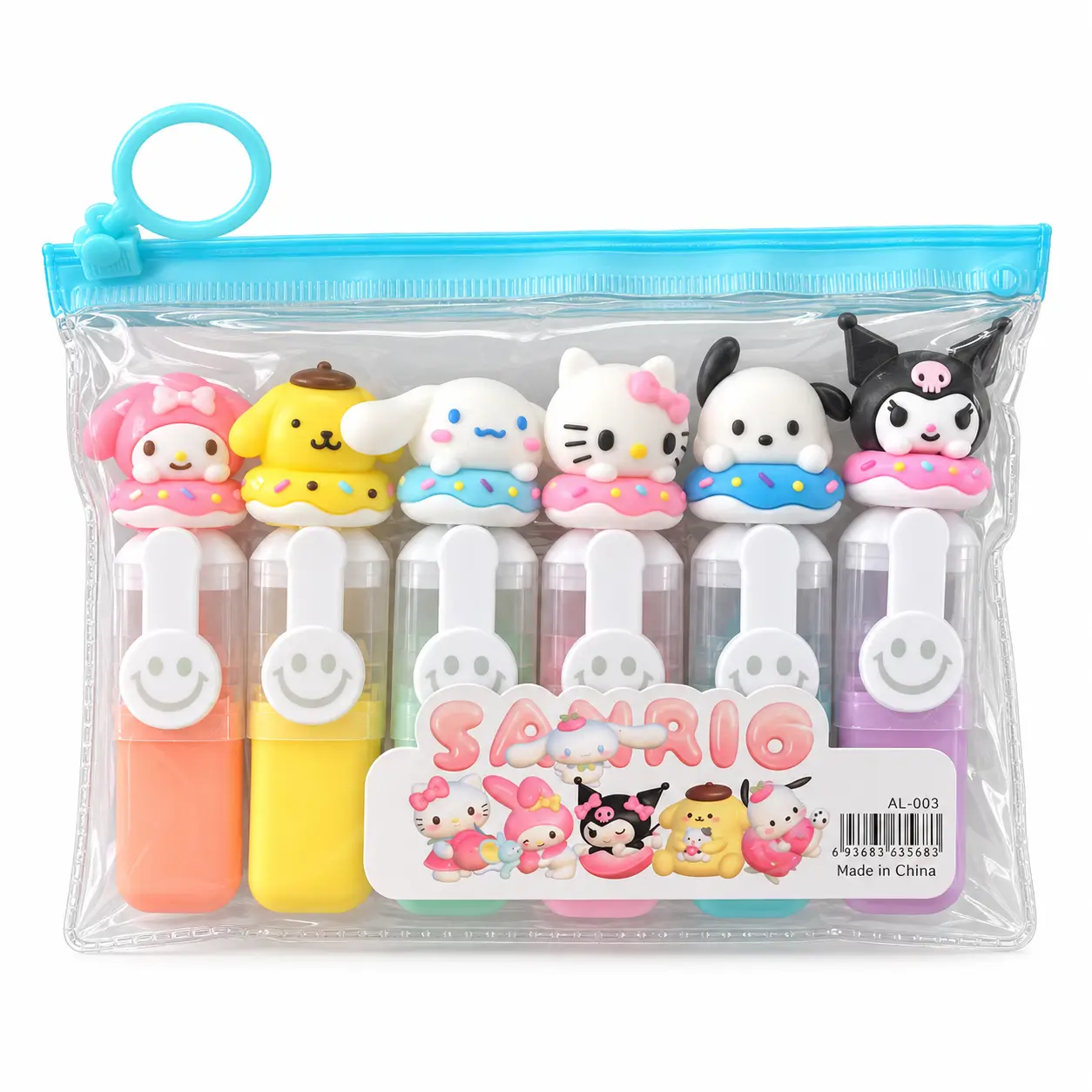 ماژیک هایلایتر 6 عددی سر سلیکونی SANRIO AL-003