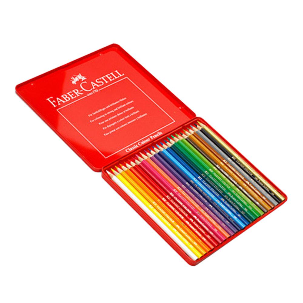 مداد رنگی 24 رنگ جعبه فلزی فابر کاستل FABER CASTEL