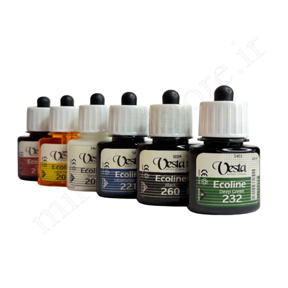 رنگ اکولین وستا ۱۲رنگ vesta 40ml