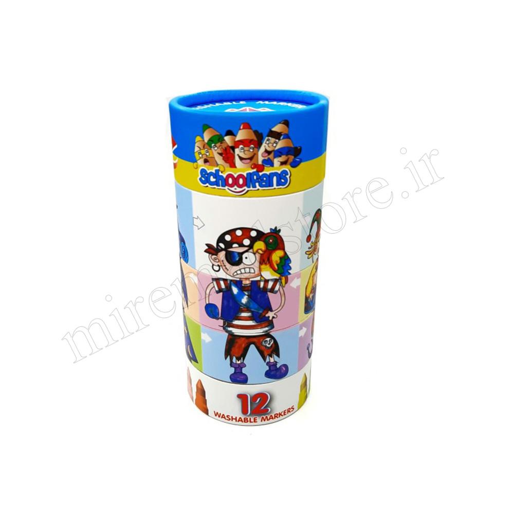 ماژیک 12 رنگ استوانه ای جامبو schoolfans FA-92412