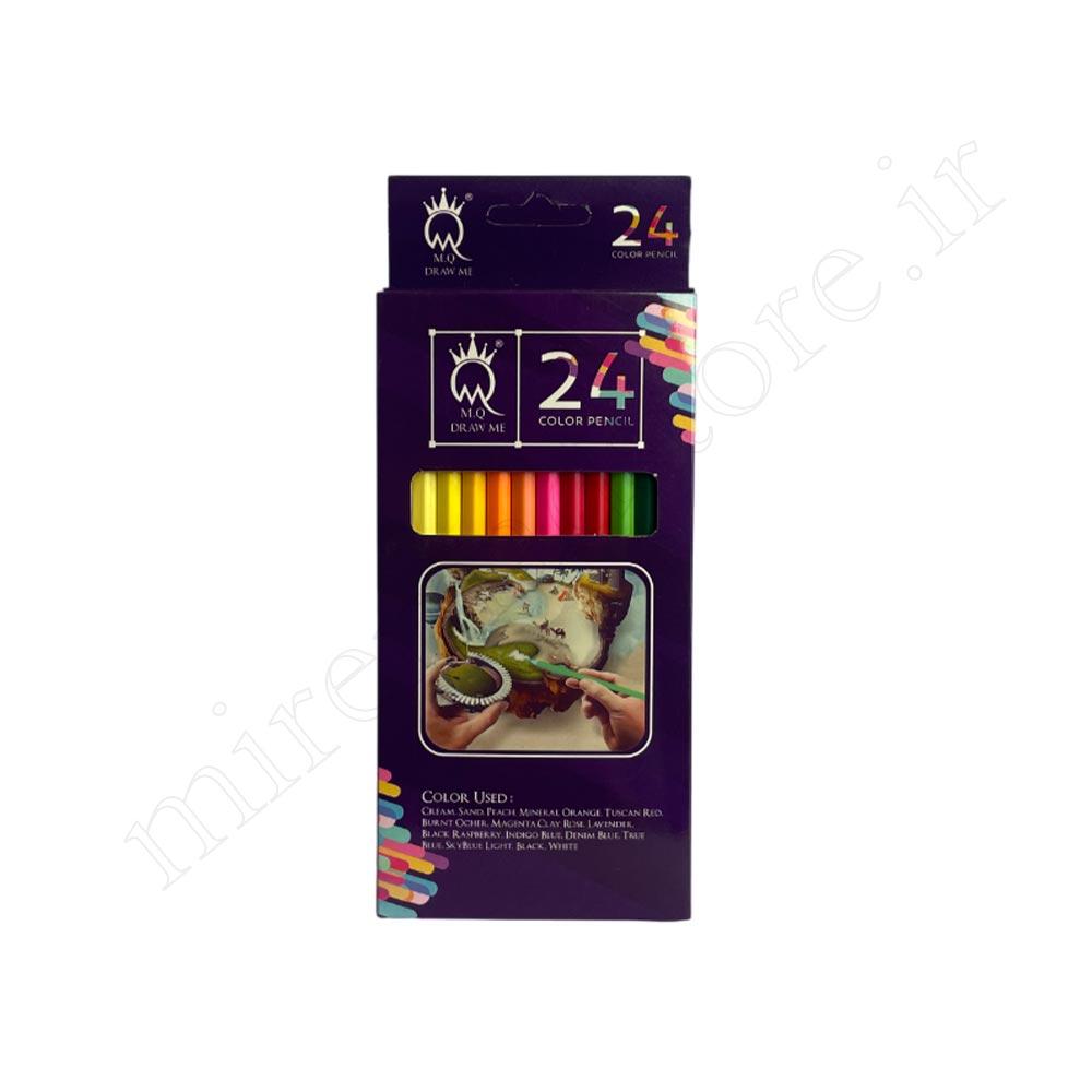 مداد رنگی 24 رنگ جعبه مقوایی ام کیو MQ1717