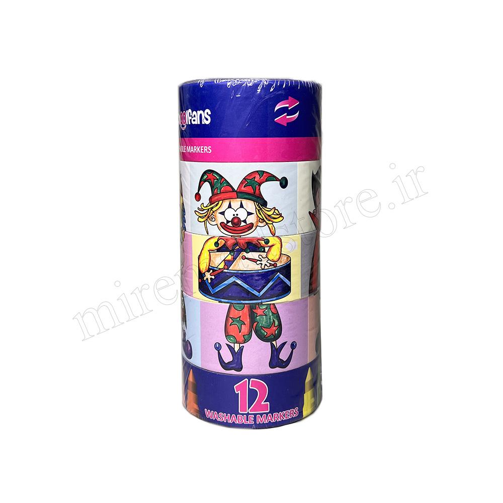 ماژیک 12 رنگ استوانه ای جامبو schoolfans FA-92412