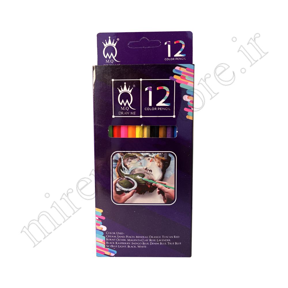 مداد رنگی 12 رنگ جعبه مقوایی ام کیو (MQ)
