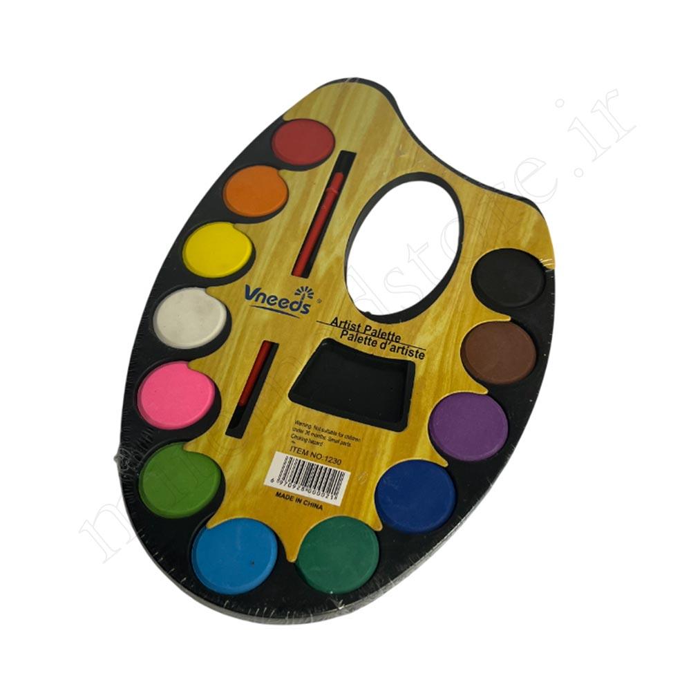 آبرنگ پالتی 12رنگ Vneeds NO:1230