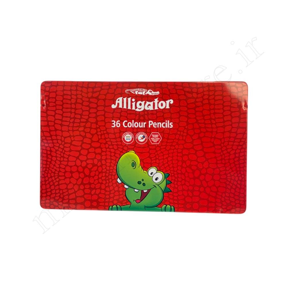 مداد رنگی 36 رنگ جعبه فلز الیگیتور Alligator