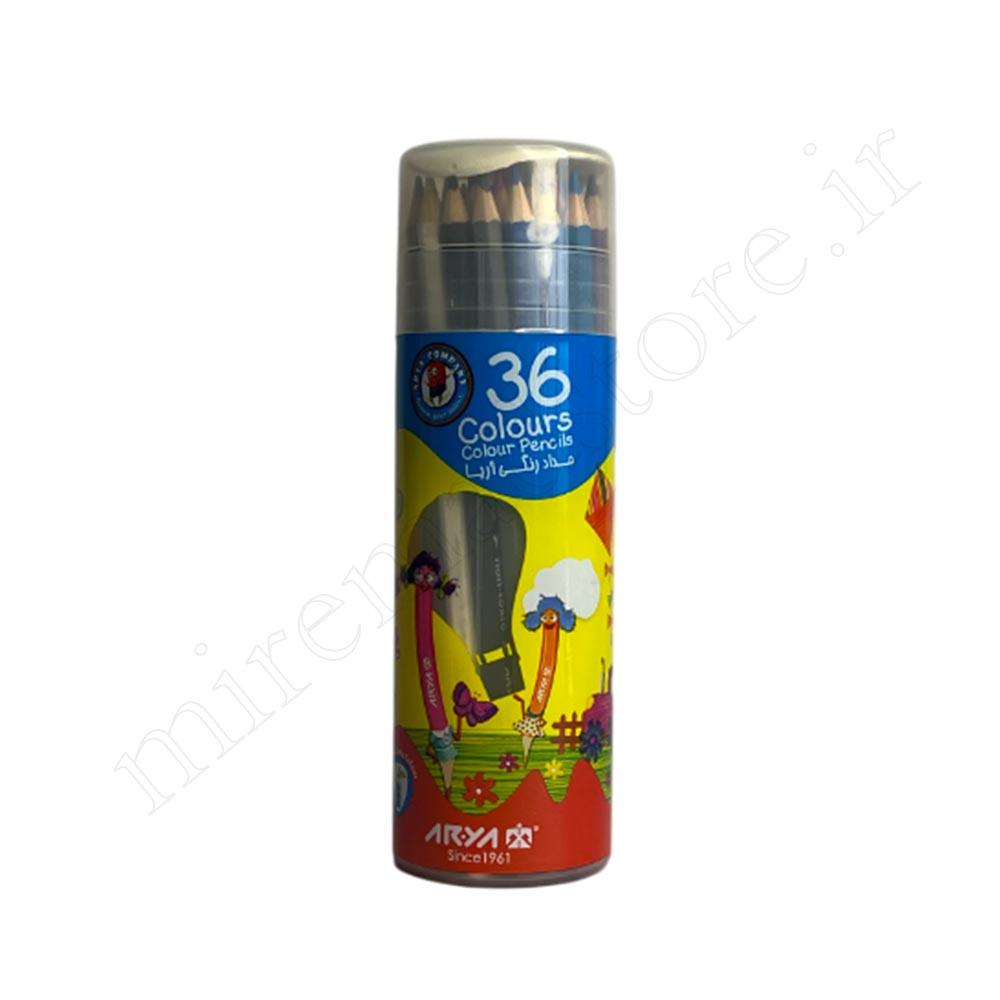 مداد رنگی 36 رنگ استوانه ARYA NO.3053