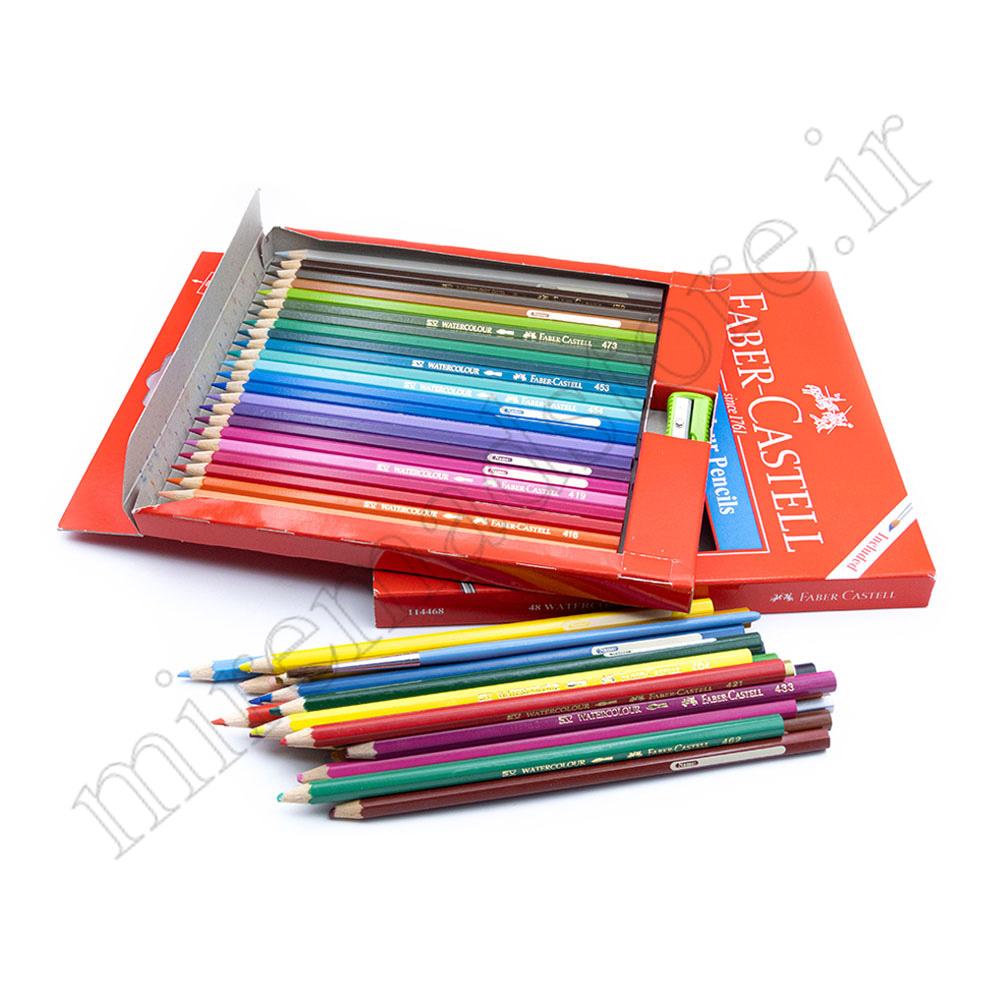 مدادرنگی 48 رنگ مقوایی فابرکاستل آبرنگی FABER CASTELL