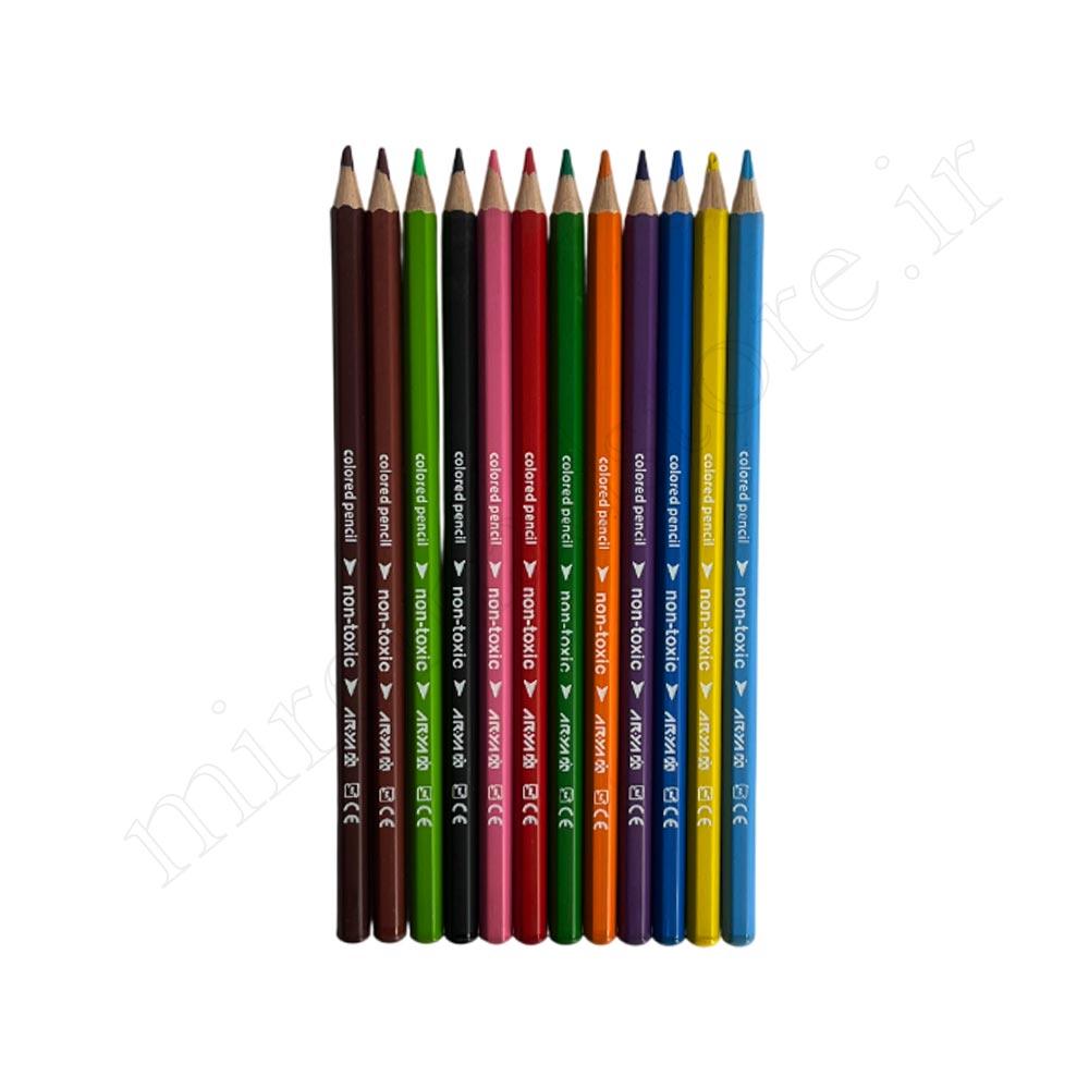 مداد رنگی 12 رنگ استوانه ARYA NO.3051