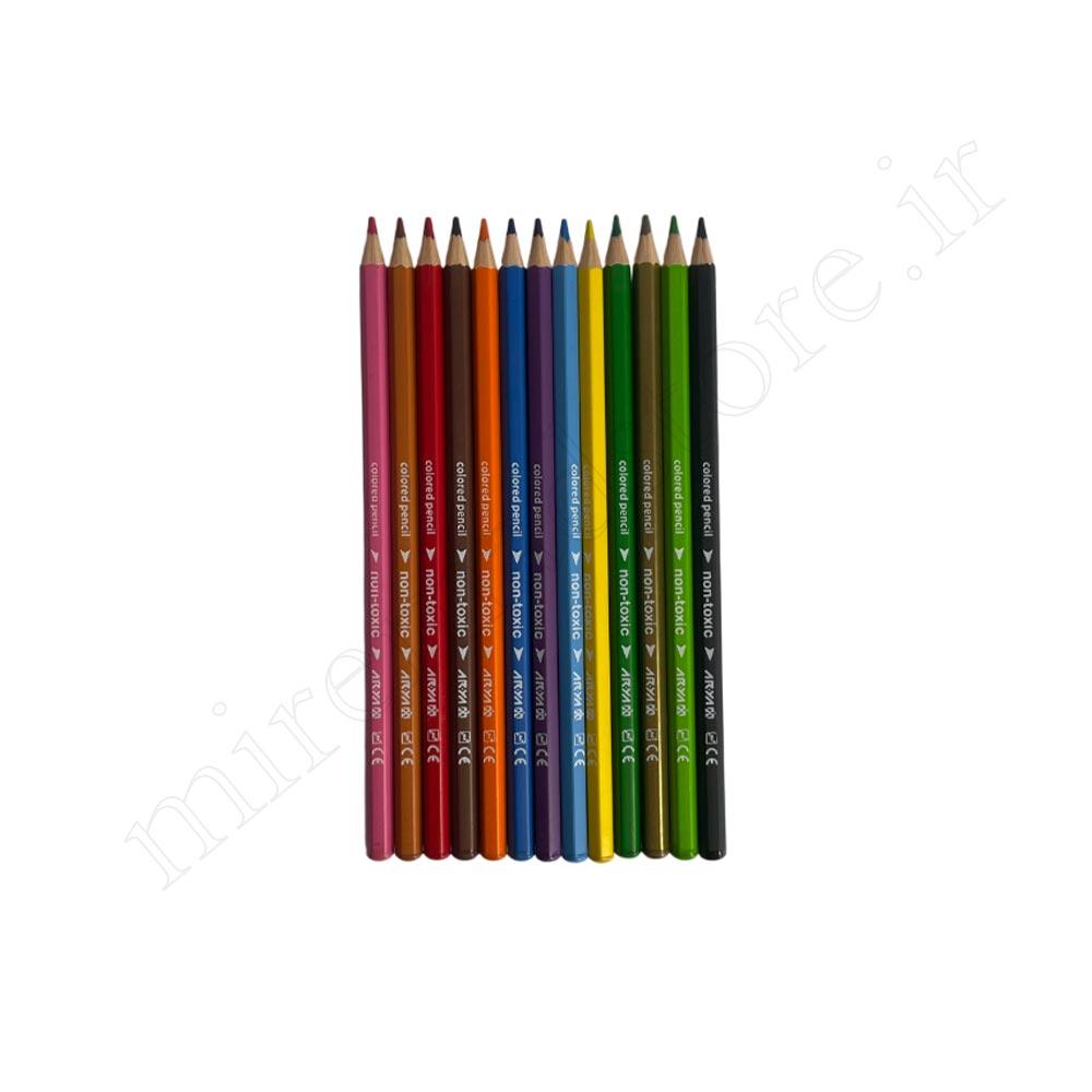 مداد رنگی 1+12 رنگ مقوایی آریا ARYA NO:3016