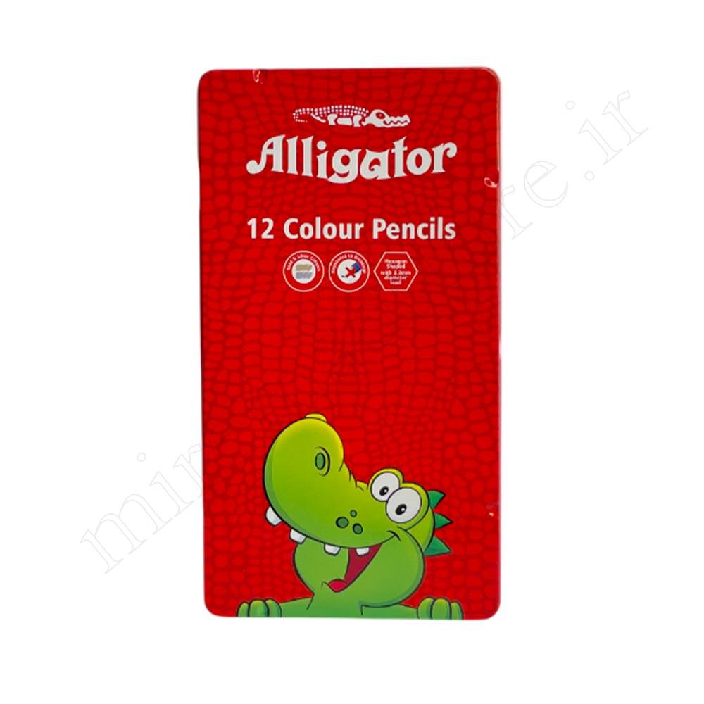 مداد رنگی 12 رنگ جعبه فلز الیگیتور Alligator